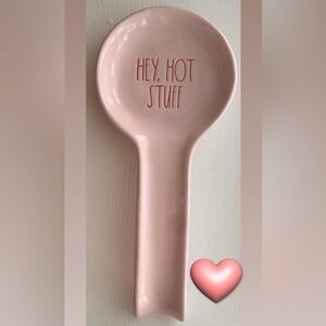 Rae Dunn Pink Spoon Rest - 'Hey, Hot Stuff'